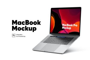 悬浮式MacBook Pro样机模板 MackBook Pro Mockup