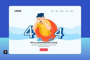 创意404 not found页面UI设计模板v3[Figma] Fof – 404 Landing Page 3