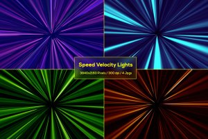 光速特效4K分辨率背景图素材 Speed Velocity Lights Backgrounds