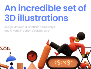 小咖下午茶：15个丰富多彩有趣的3D风格人物插画素材
