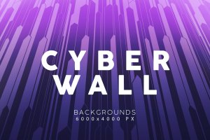 渐变朋克风几何块状元素背景v.3 Cyber Wall Backgrounds 3