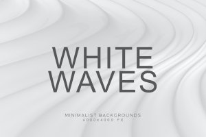 白色极简波浪条纹高清背景图素材v1 White Minimalist Wave Backgrounds 1