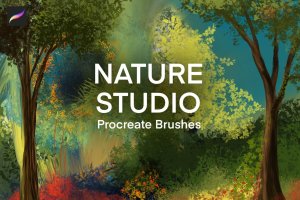 大自然景观手绘插画利器Procreate专用笔刷 Nature Studio – Landscape Procreate Brushes
