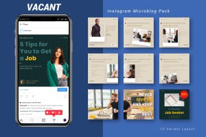 企业办公主题Instagram微博贴图设计素材包 Vacant – Instagram Microblog Pack