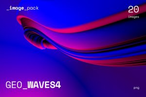 抽象科技感波浪状流动线条背景素材 GEO_WAVES4 Image Pack