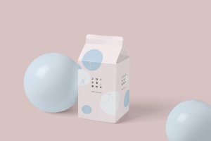 果汁/牛奶包装盒外观设计样机模板 Small Juice/Milk Packaging Box Mockups