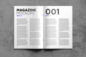 高端杂志内页排版设计效果图样机v001 Magazine Mockups Pack 001