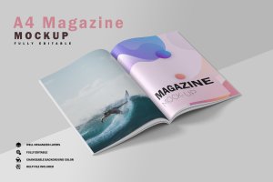 杂志内页排版设计预览样机模板v5 Magazine Mockup V.5