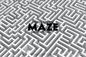 神秘方形迷宫插图白色背景素材 Bright Square Maze Backgrounds