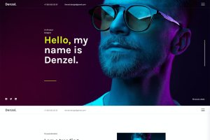 时尚个性个人简历HTML模板 Denzel. – Onepage Personal HTML Template