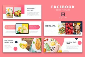 营养食品主题Facebook主页封面Banner设计素材包 Facebook Cover Template Fresh Food