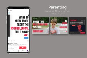 儿童教育主题Instagram微博贴图设计素材包 Parenting – Instagram Microblog Pack