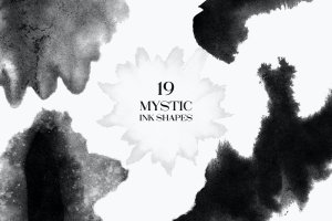 19款神秘的墨水形状纹理素材 19 Mystic Ink Shapes