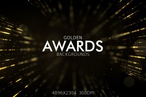 金色闪光光线纹理穿梭效果背景 Golden Awards Backgrounds