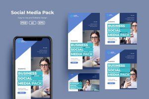 社交媒体H5页面手机端广告设计模板v3.2 SRTP Social Media Pack v3.2