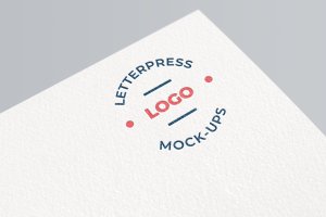 简约活版印刷Logo商标效果样机 Simple Letterpress Logo Mockup