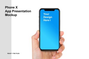 iPhone x手机APP应用演示样机模板 Phone x – App Presentation Mockup