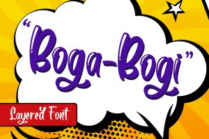 经典游戏提示对话框字体素材 Boga-Bogi Layered Font