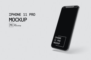 等轴测视图屏幕演示iPhone 11 Pro样机模板 IPhone 11 Pro Isometri View Mockup RZ