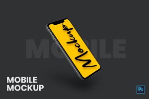 悬浮式手机屏幕效果预览模板 Mobile Mockup
