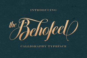 典雅外观复古信件卡片印刷字体 Behofeel Decorative Script