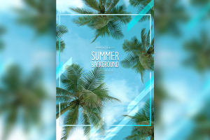椰子树背景夏季海报设计模板