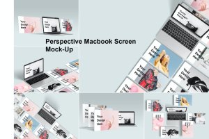 Macbook网站UI界面设计展示模板 Perspective Macbook Screen Mock-Up