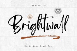 毛笔笔刷书法签名手写字体设计 Brightwall – Brush Signature Font