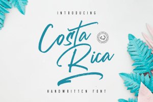 毛笔笔刷书法连笔设计字体素材 Costa Rica – Brush Font