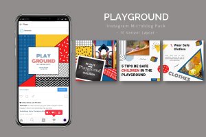 儿童游乐园Instagram微博贴图设计素材包 Playground – Instagram Microblog Pack