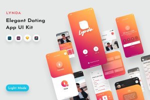 创新聊天应用/网上交友软件界面UI工具包 Lynda Dating App UI Kit