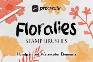 彩色植物花卉Procreate应用绘画笔刷 Floralies – Procreat Brushes