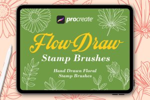 植物素描细线条绘画Procreat笔刷 Flow Draw – Procreat Brushes