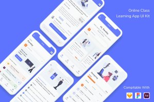在线课堂APP应用UI设计套件 Online Class Learning App UI Kit
