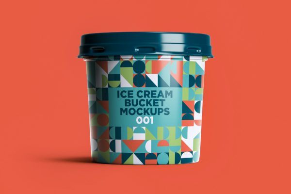 冰淇淋桶包裝設計效果圖樣機v1 ice cream bucket mockups 001