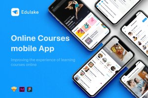 在线课程APP应用UI界面设计套件 Edulake – Online Course UI Kit