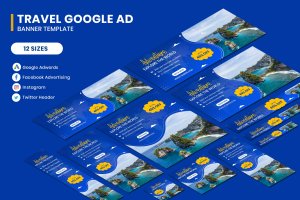 旅行社推广多平台广告Banner设计模板 Travel Google AD Template