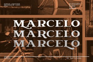 经典复古风印刷衬线字体素材 Marcelo – Modern  Serif Font