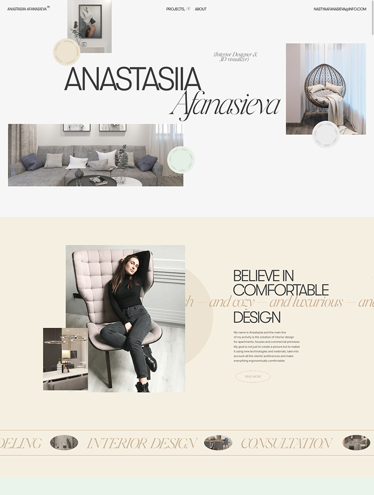Anastasiia Afanasieva室内设计师网站