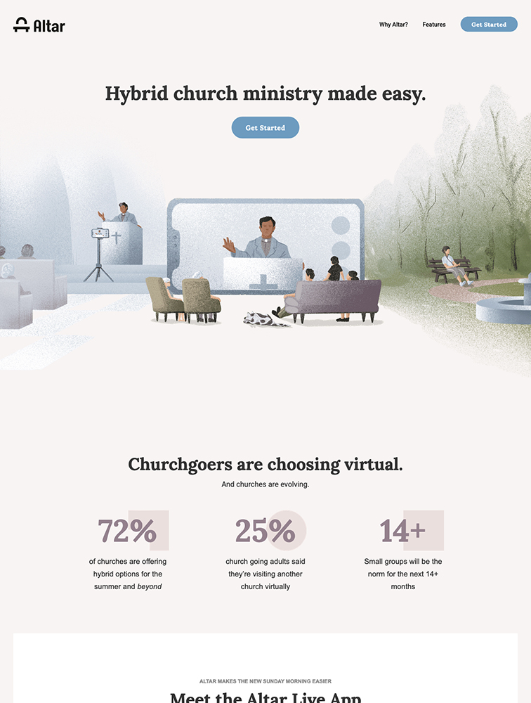 教堂实时流媒体和视频会议网站Altar