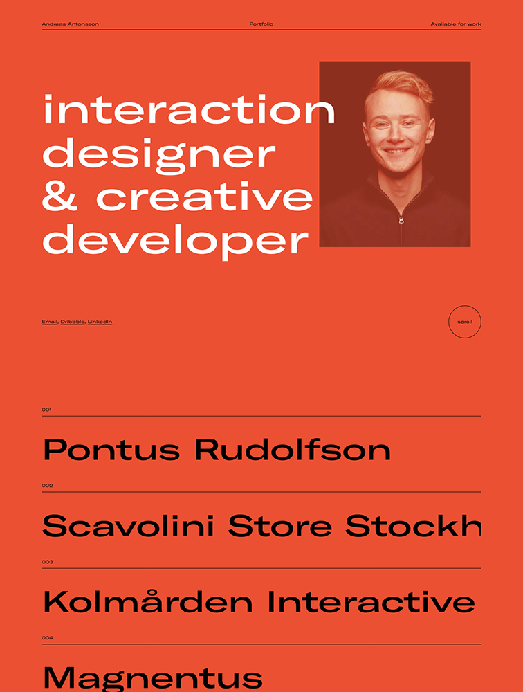 Andreas Antonsson交互设计师网站