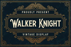 复古独特发光效果英文装饰字体 Walker Knight – Vinatge Display