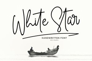 美丽单线签名手写设计字体素材 White Star – Monoline Signature Font