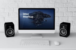 iMac一体机电脑屏幕网页设计展示样机模板v1 iMac Mockup V1