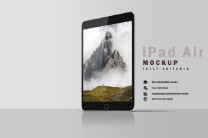 iPad Air平板电脑屏幕UI设计展示右侧特写样机v2 iPad Air Mockup V.2