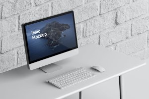 iMac一体机电脑屏幕网页设计展示样机模板v3 iMac Mockup V3