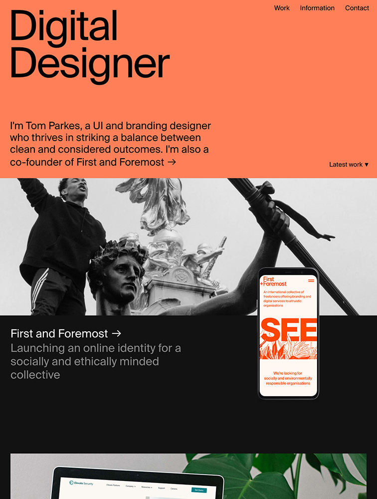 UI/品牌设计师Tom Parkes个人网站