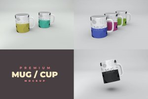多角度预览马克杯定制杯子品牌效果图样机 Mug / Cup Mockup