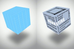 3D立方体文本/图片展示效果图样机 Strategy-Cube-Mockup