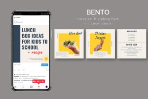便当美食Instagram微博贴图设计素材包 Bento – Instagram Microblog Pack